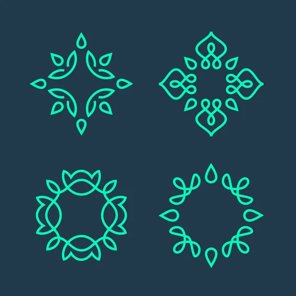 Basit çizgi sanat monogram logo tasarımını ayarla