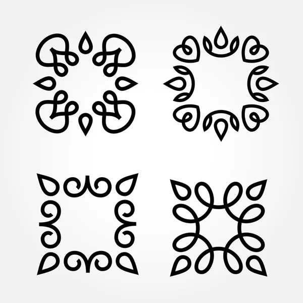 Basit çizgi sanat monogram logo tasarımını ayarla