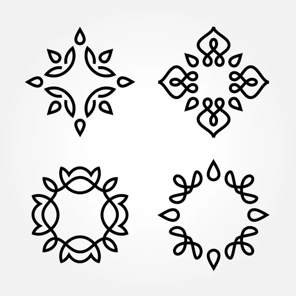 Basit çizgi sanat monogram logo tasarımını ayarla