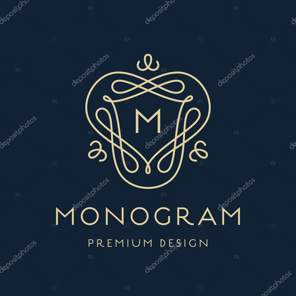 Simple and stylish monogram design template, Elegant lineart logo design, vector illustration