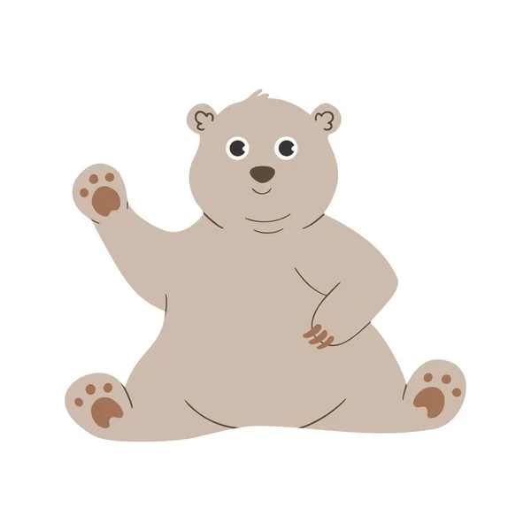 Χαριτωμένο Μωρό Αρκούδα Κινούμενο Σχέδιο Χέρι Διάνυσμα Απεικόνιση Απομονώνονται Λευκό — Διανυσματικό Αρχείο