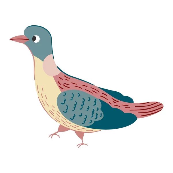 Illustration Vectorielle Oiseaux Style Dessin Animé Pigeon Jardin Oiseau Symbole — Image vectorielle