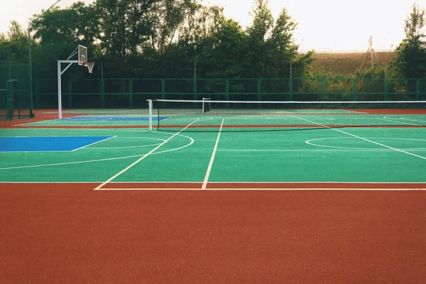 Lege Tennisbaan Tennisbanen — Stockfoto