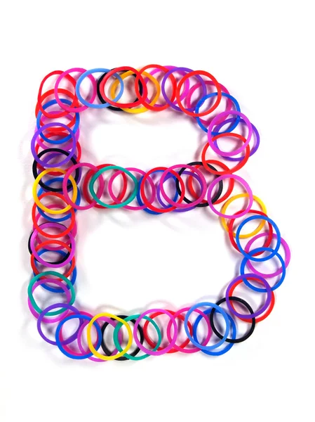 Bunte Gummiband Charakter "b". — Stockfoto