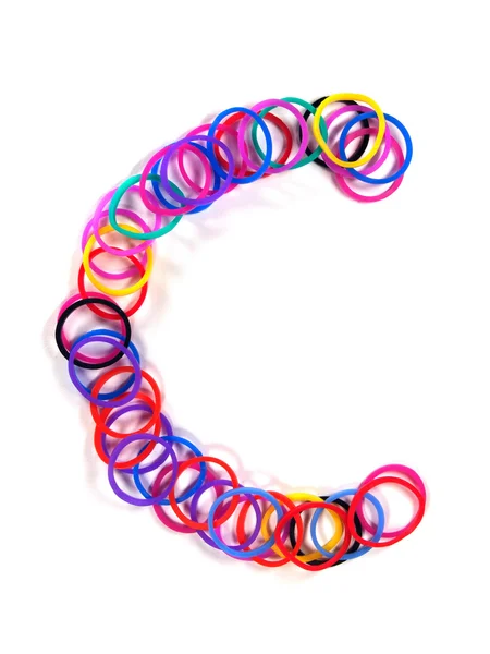 Bunte Gummiband Charakter "c". — Stockfoto