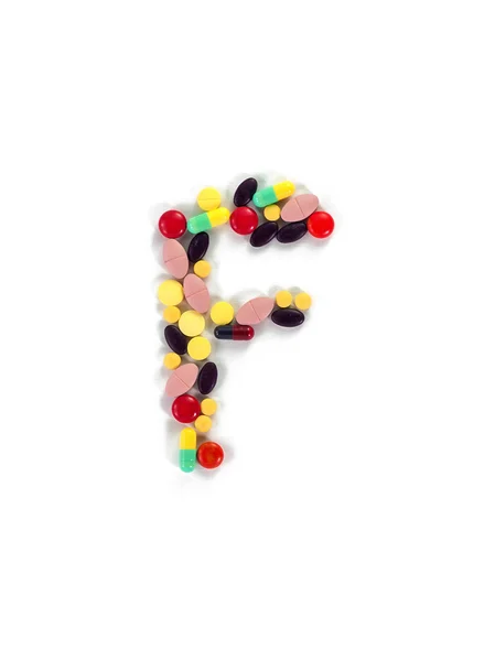 カラフルな薬物アルファベット「F" — ストック写真