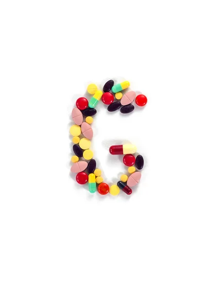 カラフルな薬物アルファベット「G" — ストック写真