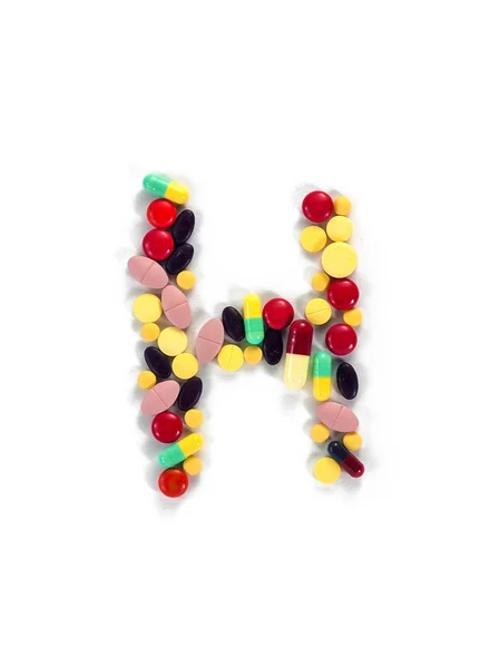 カラフルな薬物アルファベット"H" — ストック写真