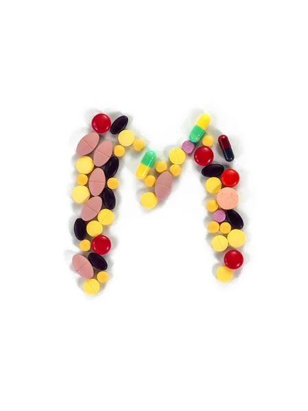 カラフルな薬物アルファベット"M" — ストック写真