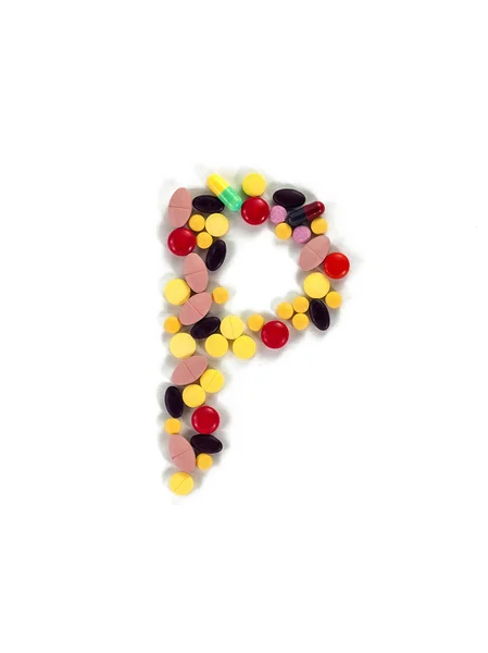 カラフルな薬物アルファベット「P" — ストック写真