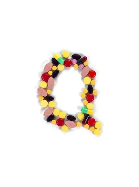 カラフルな薬物アルファベット「Q" — ストック写真