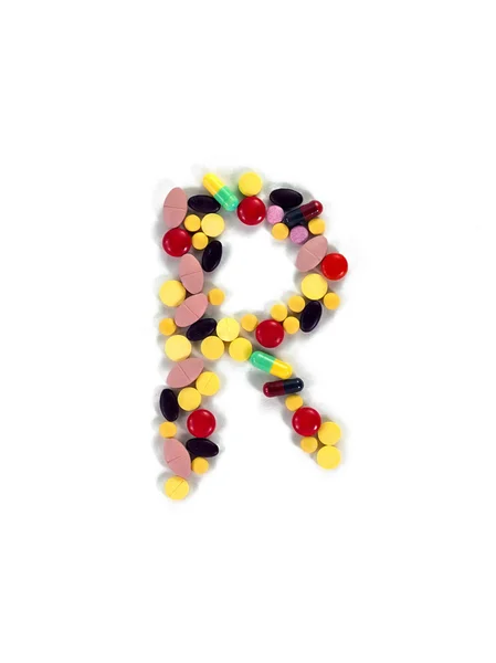 カラフルな薬物アルファベット「R" — ストック写真