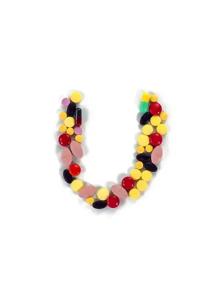カラフルな薬物アルファベット"U" — ストック写真