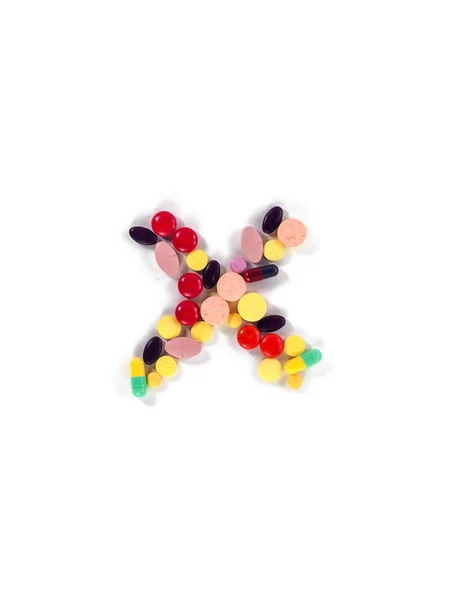 カラフルな薬物アルファベット"X" — ストック写真