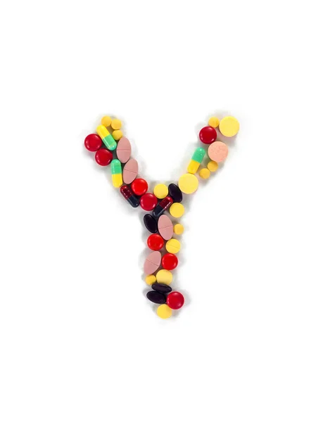 カラフルな薬物アルファベット「Y" — ストック写真
