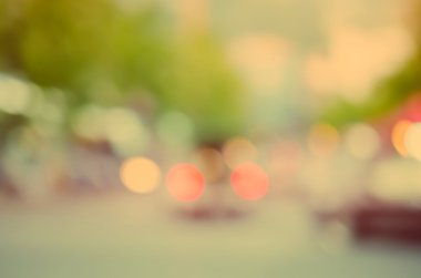 Trafik yol ile bokeh ışık arka plan bulanıklık. 