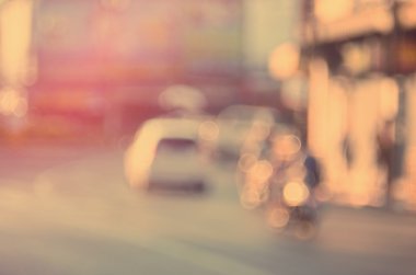 Trafik yol ile bokeh ışık arka plan bulanıklık. 