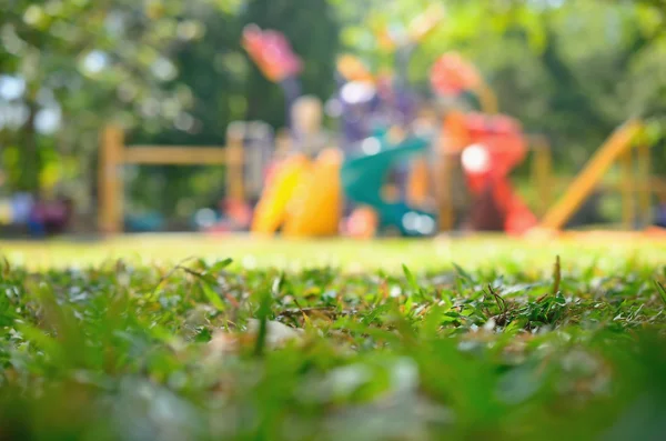 Blur playground in nature green park background. — Stock Photo, Image