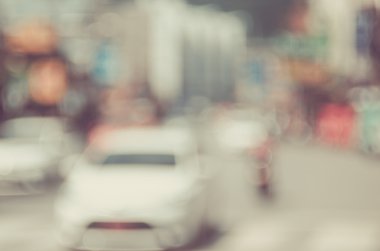 Trafik yol ile bokeh ışık arka plan bulanıklık. 