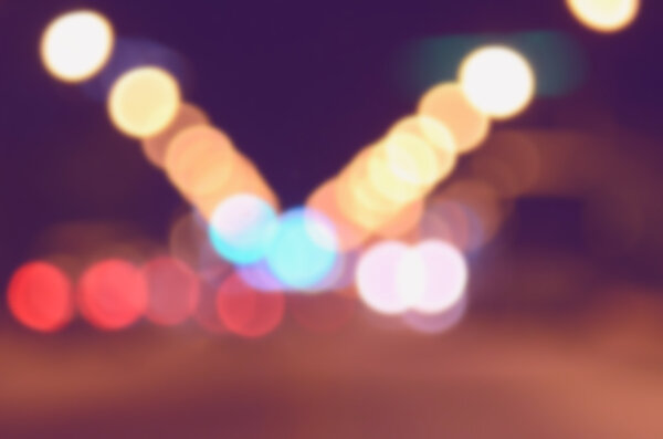Blur colorful bokeh light abstract background. Retro color style.