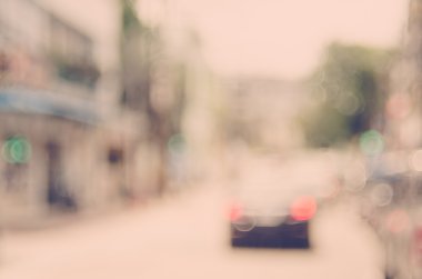 Trafik yol ile bokeh ışık arka plan bulanıklık. 
