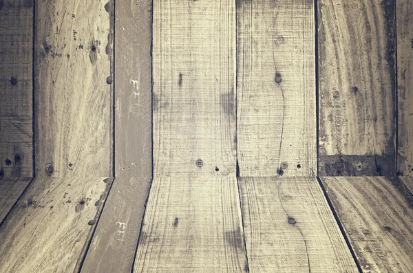 Perspective vieux mur de bois texture fond . — Photo