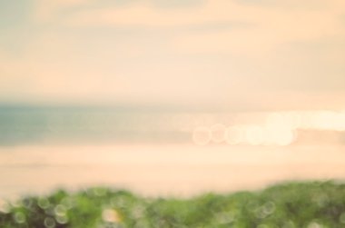 Sunset beach arka plan bulanıklık.