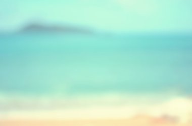 Plaj ile bokeh dalga arka plan bulanıklık.