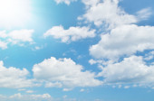 Картина, постер, плакат, фотообои "white clouds and blue sky with sun light.", артикул 92802584