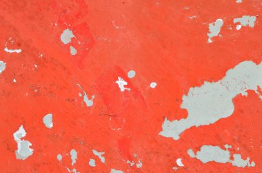 Eski metal doku arka plan üzerinde kırmızı boya çatlamak.