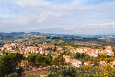 Panoramik San Gimignano, Toskana, İtalya