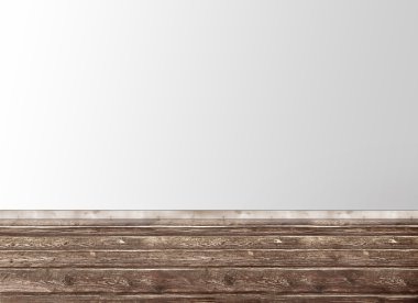 bir duvar ve ahşap yerde boş oda 