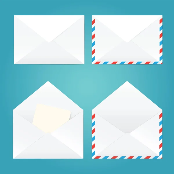 Vector illustration of open and closed envelopes. — Stock Vector