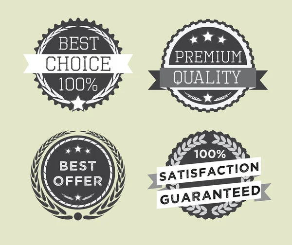 Set of vintage retro premium quality badges and labels — Stock Vector