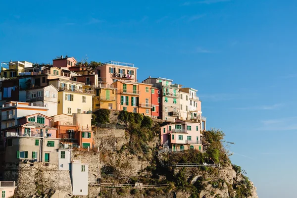 Renkli Manarola evlerde Cinque Terre, İtalya.