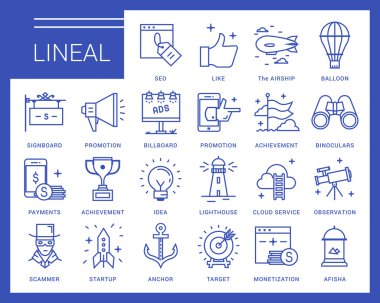 Modern bir tarz çizgi vektör simgeleri.