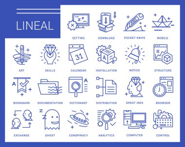 Modern bir tarz çizgi vektör simgeleri.