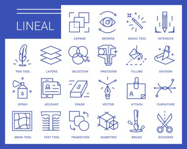 Modern bir tarz çizgi vektör simgeleri.