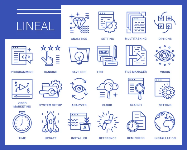 Iconos vectoriales de línea en un estilo moderno . — Archivo Imágenes Vectoriales