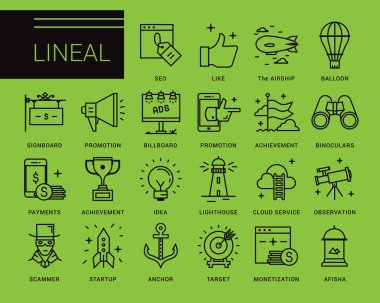 Modern bir tarz çizgi vektör simgeleri.