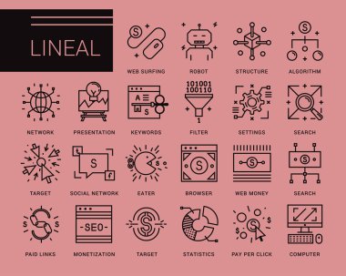 Modern bir tarz çizgi vektör simgeleri.