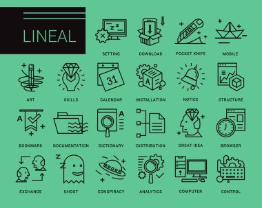 Modern bir tarz çizgi vektör simgeleri.