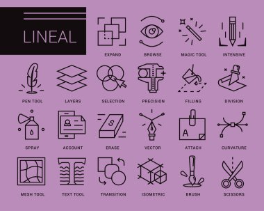 Modern bir tarz çizgi vektör simgeleri.