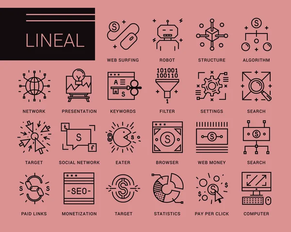 Modern bir tarz çizgi vektör simgeleri.