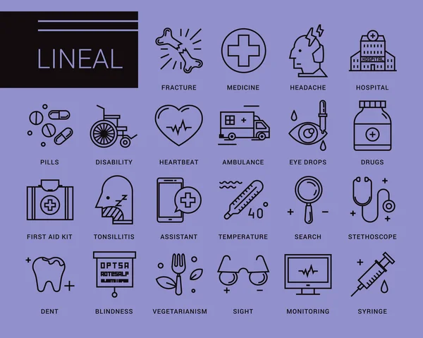 Iconos vectoriales de línea en un estilo moderno . — Vector de stock