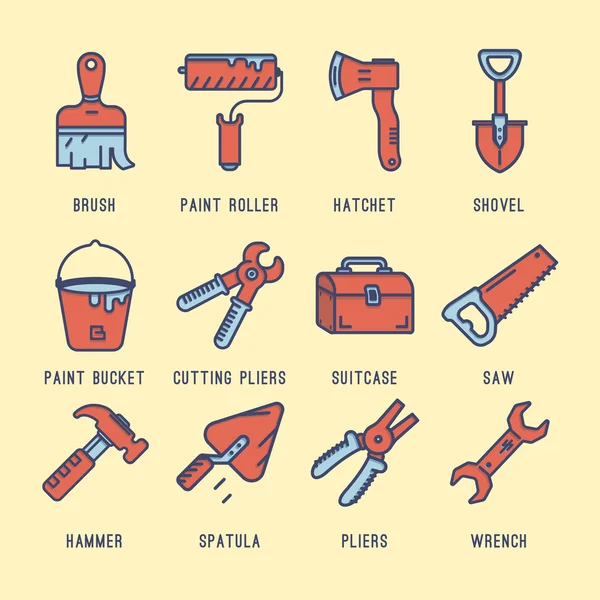 Set van pictogrammen met tools — Stockvector