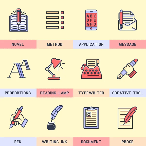 Conjunto de iconos vectoriales en el estilo plano . — Archivo Imágenes Vectoriales