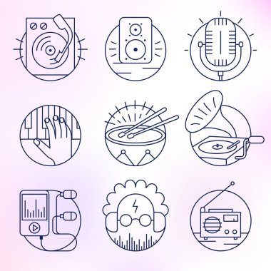 Set of vector icons in modern linear style. clipart