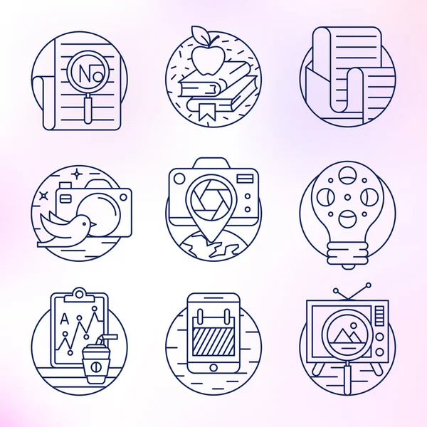 Conjunto de iconos vectoriales en estilo lineal moderno . — Vector de stock