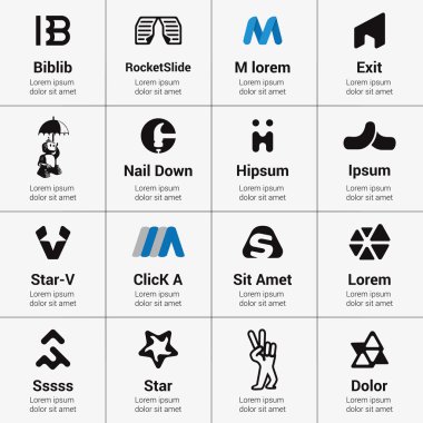 Vektör logosu tasarlanmış kümesi